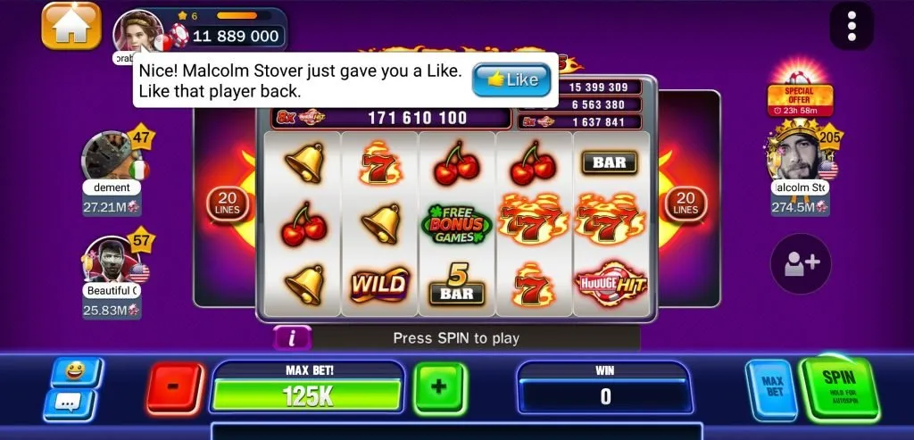 huuuge casino users interaction