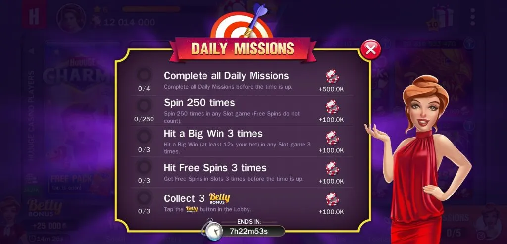 huuuge casino daily missions