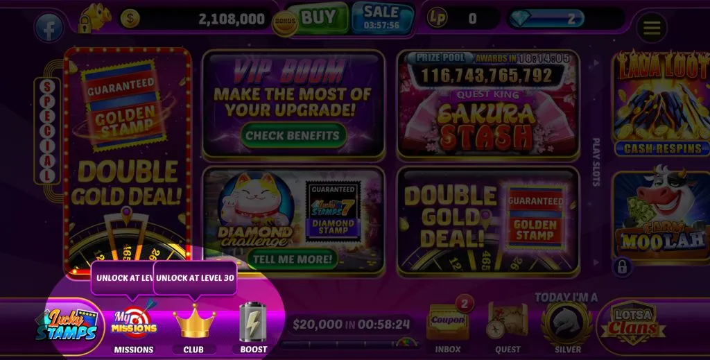 lotsa casino locked features